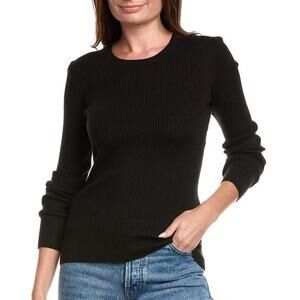 Rag & Bone Wool Ribbed Open Back Knit Top Small Black Quiet Luxury Minimal Soft